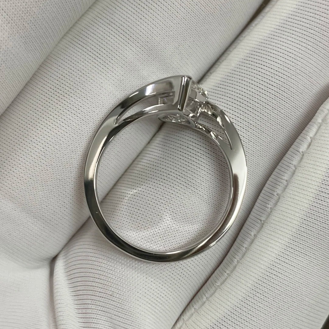 Pear Cut Diamond Twist Ring | Minimalist Engagement Ring | NovaVow Rings